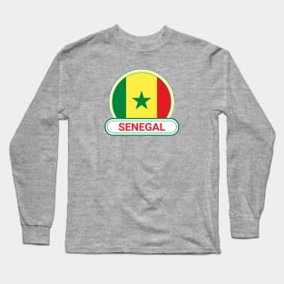 Senegal Country Badge - Senegal Flag Long Sleeve T-Shirt